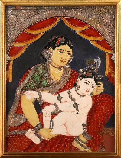 Krishna, Tanjavore School of Painting, late 19th century, Tamil Nadu, India by Unknown